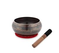 Gear4music Life 17,5 cm Ciotola da canto in ottone ornata, 1500g