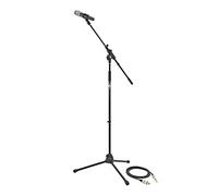 gear4music Microfono Vocale con Asta e Cavo