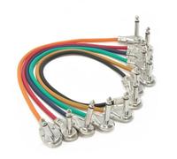 gear4music Set di cavi per pedali per chitarra e basso Patch, 6PCS, 30 cm