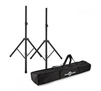 Gear4music Stativi per Cassse Coppia con Borsa Altezza Regolabile 35mm 50kg Max