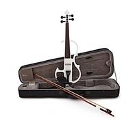 Gear4music Violino elettrico Dimensione completa per adulti principianti, bianco