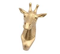 Geardeangloow Appendiabiti da parete in resina a forma di testa di animale, decorazione per la casa, colore: oro #5 giraffa