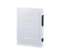 Geardeangloow Cartella portadocumenti trasparente con doppia fibbia, con manico, formato A5, sottile, colore: nero