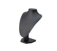 Geardeangloow Espositore per collane e gioielli, elegante busto, manichino per ciondoli, organizer da appendere per orecchini, in pelle nera, 53 x 38 cm