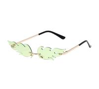Geardeangloow Fuoco Fiamma Occhiali Da Sole Ad Alta Definizione Occhiali Per Viso Ovale Senza Telaio In Esecuzione Donne UV 400 Classico Trasparente Ampio Angolo Aperto Rosso Rosso, Verde prato, verde