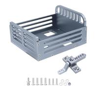GearHaven Rimorchio per secchio posteriore metallico staccabile con gancio compatibile per 1 scala di upgrade del crawler RC a 24 scala adatta a un modello di vagone di alimentazione(Titanium)