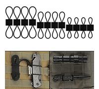 GearHill, Attacchi Molle Unisex, Kit da 12 Pezzi, Nero, 3 Dimensioni