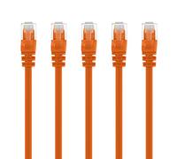 GearIt Cat5e Cavo patch per Ethernet, da 0,15 m, senza limite, con network LAN e computer, RJ45, bianco 0.6m (5-Pack) Orange