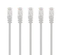 Gearit CAT5e Ethernet patch cavo 0.5 metri - antigroviglio RJ45 cavo di rete LAN per computer, bianco [Garanzia a vita] White 14 Feet (5-Pack)