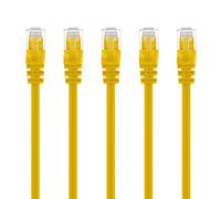 Gearit CAT5e Ethernet patch cavo 0.5 metri - antigroviglio RJ45 cavo di rete LAN per computer, giallo [Garanzia a vita] Yellow 1.5 feet (5-Pack)