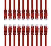 Gearit CAT5e Ethernet patch cavo 0.5 metri - antigroviglio RJ45 cavo di rete LAN per computer, rosso [Garanzia a vita] Red 4 Feet (20-Pack)