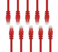 Gearit CAT5e Ethernet patch cavo 0.5 metri - antigroviglio RJ45 cavo di rete LAN per computer, rosso [Garanzia a vita] Red 30 Feet (10-Pack)