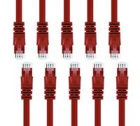 Gearit CAT5e Ethernet patch cavo 0.5 metri - antigroviglio RJ45 cavo di rete LAN per computer, rosso [Garanzia a vita] Red 7 Feet (10-Pack)