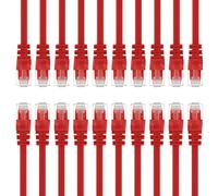 Gearit CAT5e Ethernet patch cavo 0.5 metri - antigroviglio RJ45 cavo di rete LAN per computer, rosso [Garanzia a vita] Red 3 Feet (20-Pack)