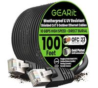 GearIT Cavo Ethernet per esterni Cat6 (30,5 m) 23AWG puro rame, FTP, LLDPE, impermeabile, sepoltura diretta, messa a terra, resistente ai raggi UV, POE, rete, LAN, Internet, Cat 6, cavo Cat6-30