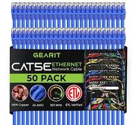 GearIT - Cavo Patch Ethernet RJ-45 da 45,7 cm, antigroviglio, Colore: Blu, Compatibile con Switch 48 Porte, Confezione da 50 Blue 2 Feet (50-Pack)