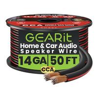 GearIT, Cavo per Altoparlanti 14 AWG Serie Pro (15,24 m), Ideale per Altoparlanti Home Theater e Altoparlanti per Auto, Colore Nero