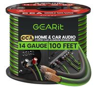 GEARit Cavo per altoparlanti calibro 14, 30,5 m, per audio auto, home theater, CC (nero verde)