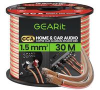 GearIT Cavo per altoparlanti CCA, calibro 16, 2 x 1,5 mm², 30 m, in alluminio, rivestito in rame, ideale per home theater Hi-Fi e altoparlanti auto, 16 AWG