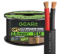 GearIT Cavo per altoparlanti CL3 in rame puro calibro 14 AWG, per interni ed esterni, cavo OFC (15 m, nero, rame privo di ossigeno, per sepoltura diretta sotterranea, 14 AWG)
