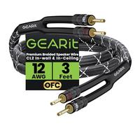 GearIT - Cavo per altoparlanti da 2 mm con due connettori a banana placcati oro (0,9 metri), resistente, trecciato, struttura in rame privo di ossigeno (OFC), nero