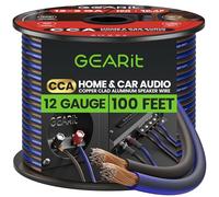 GEARit Cavo per altoparlanti Pro Series, calibro 12 (2 x 4 mm²), 30,4 m, nero e blu, CCA HiFi, ottimo uso per sistemi audio audio e Home Theater Surround Sound Systems