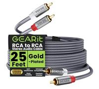 GEARit Cavo RCA (6,5 m) 2RCA maschio a 2RCA maschio, cavi audio stereo schermati intrecciati RCA cavo stereo per Home Theater, HDTV, amplificatori, sistemi Hi-Fi, audio auto, altoparlanti, 6 m