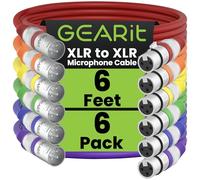 GearIT Cavo XLR a XLR per microfono (6 piedi, 6 pezzi) XLR maschio a femmina, cavo XLR schermato bilanciato a 3 pin, per mixer microfono, studio di registrazione, podcast, 6 m, confezione da 6