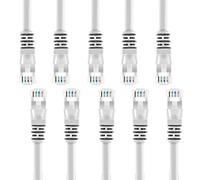 GearIT Confezione da 10 cavi patch Ethernet Cat5e da 1,2 m, antigroviglio, cavo di rete LAN per computer, bianco, compatibile con switch a 10 porte POE 10 porte Gigabit