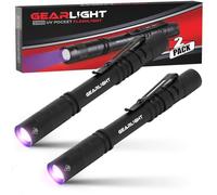 GearLight Mini torcia a luce nera UV S100 [2 pezzi] - Mini penna a luce nera ultravioletta per perdite e ispezioni in hotel - Rilevatore di urina di animali domestici, cimici dei letti, scorpioni