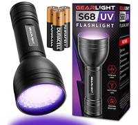 GearLight Torcia UV con batterie S68, luce nera, portatile, portatile, 68 LED, luce nera, luci ultraviolette per urina di animali domestici, ispezione hotel e rilevamento cimici