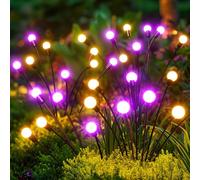 GEARLITE Firefly - Lampade solari per esterni, 4 pezzi, 32 LED, super luminose, 2 modalità di luce, lucciola, luci solari per esterni, con luce bianca calda, IP65, impermeabile, decorazione da