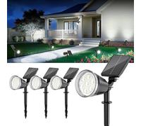 GEARLITE Lampada solare per esterni, giardino, luce bianca calda, faretto solare a LED per esterni, con batteria da 1500 mAh, 1200 lumen, con impermeabilità IP65, per decorazione da giardino, fiori