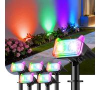 GEARLITE Lampade solari per esterni, giardino, decorazione natalizia, 6 pezzi, IP65, impermeabili, 8 modalità di luminosità, luci solari per esterni, giardino, alberi, cortili, sentieri