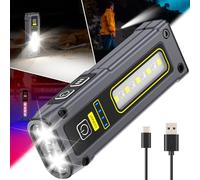 GEARLITE Torcia a LED ricaricabile, 7 modalità Mini torcia elettrica con luce rossa e COB, piccola lampada LED ricaricabile officina magnetica per officina, auto, emergenza, campeggio, esterno