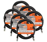Gearlux 7,6 m cavo microfono XLR Packs - maschio a femmina 6-Pack