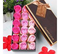Gearmax 18pcs Rose Sapone Fiore Romantico Bagno Doccia Regali Decorazione Petali del Sapone di Nozze in Regalo Confezione per la Festa di Compleanno(Rosa)