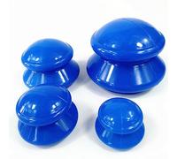 Gearmax 4 Pezzi Massaggio Cupping,Coppettazione in Silicone per Corpo Coppettazione da Alleviare Dolore Uso da Casa Set Coppetta Massaggio Sottovuoto Muscoli Anticellulite,Blu