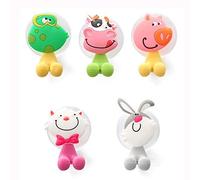 Gearmax 5 PCS Carino Cartoon Porta spazzolino a Parete con Ventosa PVC Animali Antibatterico