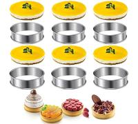 Gearmax 6 Pezzi Anelli da Cucina,Stampo per Pancake,Anelli per Torte Rotondo,per Mousse di Forma Rotonda Decoratore per Dessert Bakeware Antiaderente