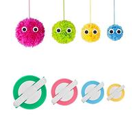 Gearmax DIY 4 Pezzi Pom Pom Maker Strumento per Creare Pompon Fluff Ball Braider Weaver Needle Craft Knitting Strumento, blu