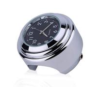 Gearmax Orologio da moto con quadrante rotondo cromato, orologio da manubrio impermeabile, per moto, bicicletta