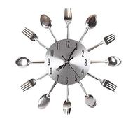 Gearmax Posate Argento Design Moderno Orologio da Parete Utensili da Cucina Cucchiaio Forchetta Coltello Orologio Kit Meccanismo al Quarzo Silenzioso