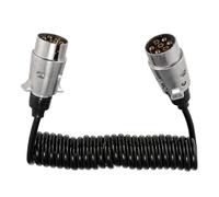GEARMONSTER 3 metri, 12 V, cavo rimorchio a 7 poli, cavo di prolunga a spirale, adattatore in metallo, presa maschio a maschio, per camion/camion, cavo in TPU 3M