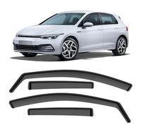 GEARMONSTER Deflettori d'aria neri compatibili con Volkswagen Golf VII, Golf VIII, 5 porte e Variant 2012-2023, parapioggia, deflettori per finestrino auto, 4 pezzi