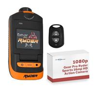 GearPro Ryder Action Camera a 360°, ad alta risoluzione, immagini 16 MP, video 1080p, LCD pieghevole da 1,5", impermeabile, anti-vibrazione, HDMI, slot micro SD, accessori di montaggio e telecomando