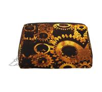 Gears Clock Bronze Century - Borsa organizer per articoli da toeletta in pelle da donna, adatta ai viaggi, Argento, Taglia unica, Beauty case