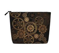Gears Clock Bronze Century Fake Canapa Makeup Bag Grande Capacità, Borsa da Viaggio Borsa Impermeabile per le Donne