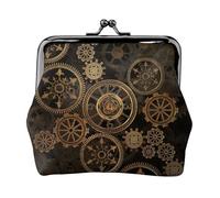 Gears Clock Bronze Century portafogli da donna, portamonete da donna, piccolo portafoglio da donna, adatto per le donne, elegante e personalizzato, nero, taglia unica, Art Deco, Nero , Taglia unica,