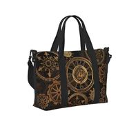 Gears Clock Bronze Century Print Borsa a mano da viaggio per donne e uomini leggera pieghevole per viaggi di fine settimana palestra vacanze